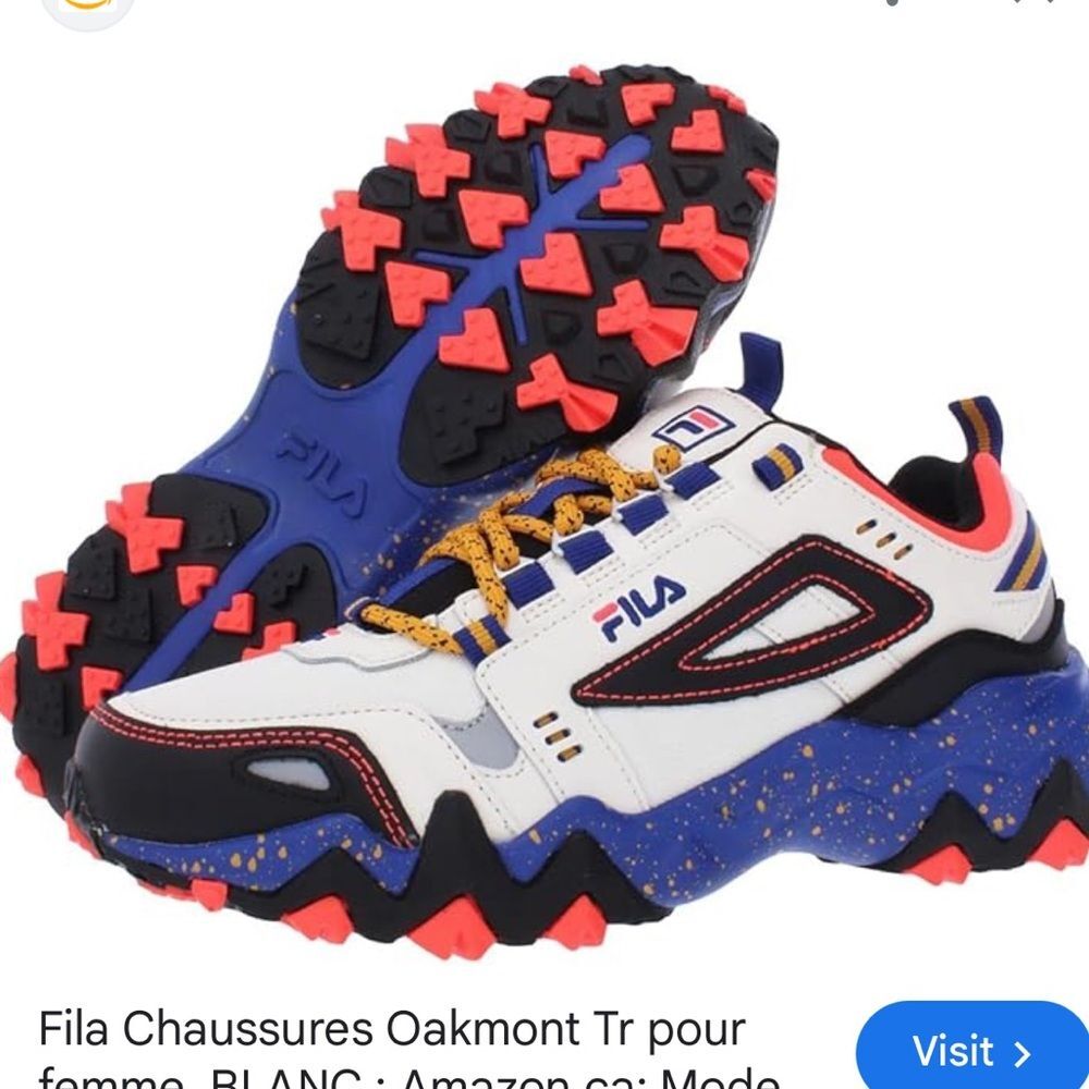 FILA Oakmont TR Trail Sneakers white blue orange women’s 8 retro chunky dad